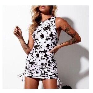 Motel Ardilla Animal Print Cinched Mini Dress